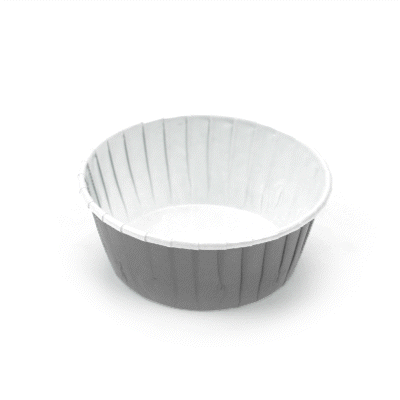 Panificio 5 oz Round Gray Paper Large Baking Cup - Pleated - 3 3/4" x 3 3/4" x 1 1/2" - 200 count box
