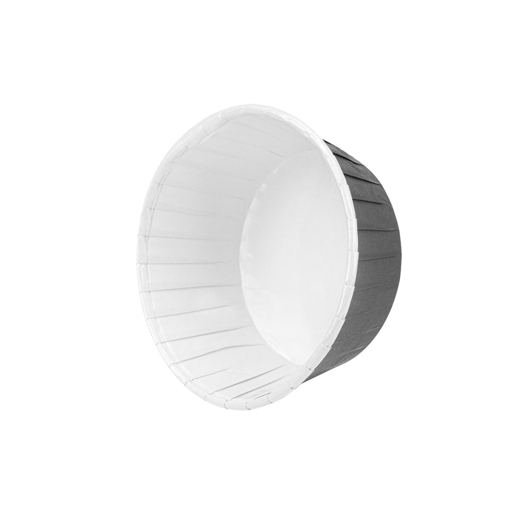 Panificio 5 oz Round Gray Paper Large Baking Cup - Pleated - 3 3/4" x 3 3/4" x 1 1/2" - 200 count box