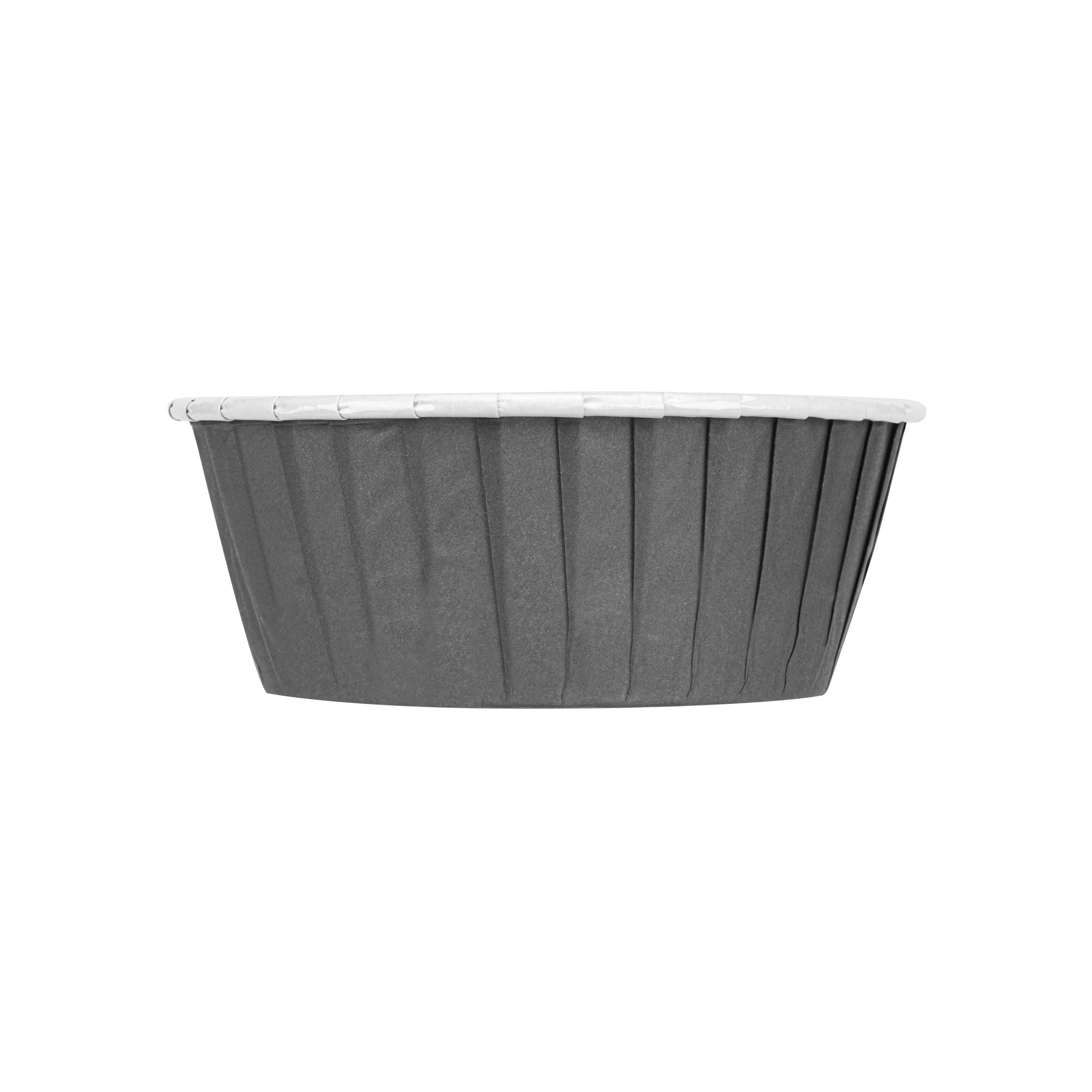 Panificio 5 oz Round Gray Paper Large Baking Cup - Pleated - 3 3/4" x 3 3/4" x 1 1/2" - 200 count box