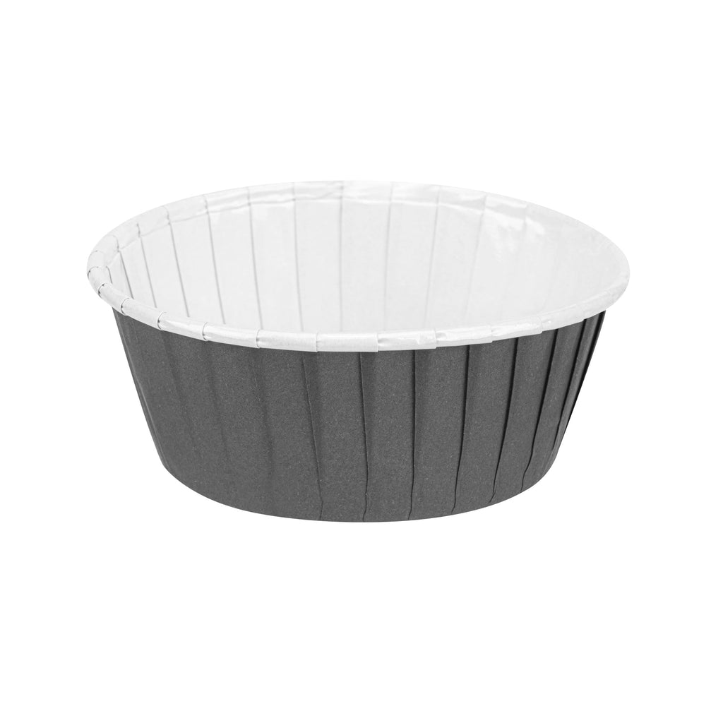 Panificio 5 oz Round Gray Paper Large Baking Cup - Pleated - 3 3/4" x 3 3/4" x 1 1/2" - 200 count box