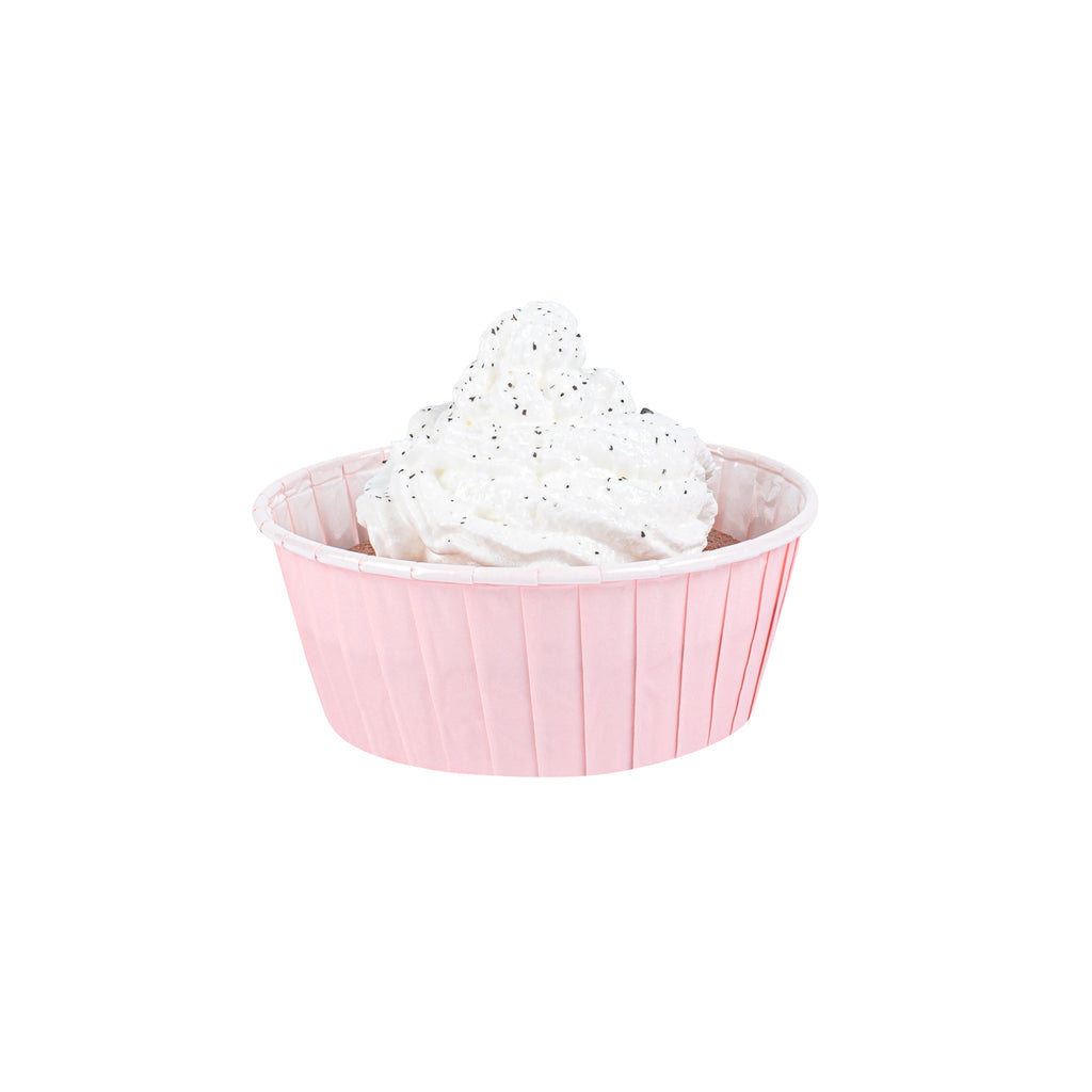 Panificio 5 oz Round Pink Paper Large Baking Cup - Pleated - 3 3/4" x 3 3/4" x 1 1/2" - 200 count box