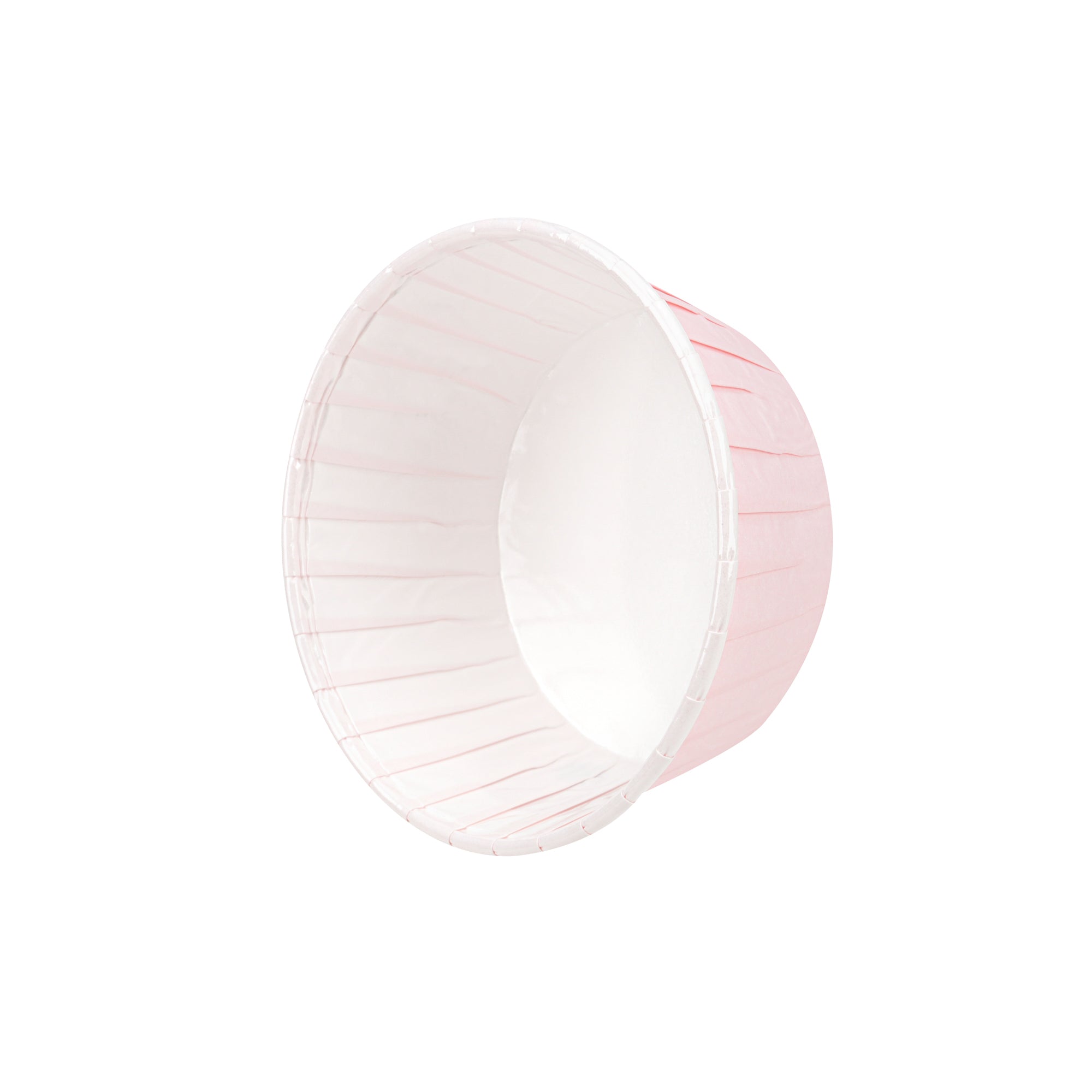 Panificio 5 oz Round Pink Paper Large Baking Cup - Pleated - 3 3/4" x 3 3/4" x 1 1/2" - 200 count box