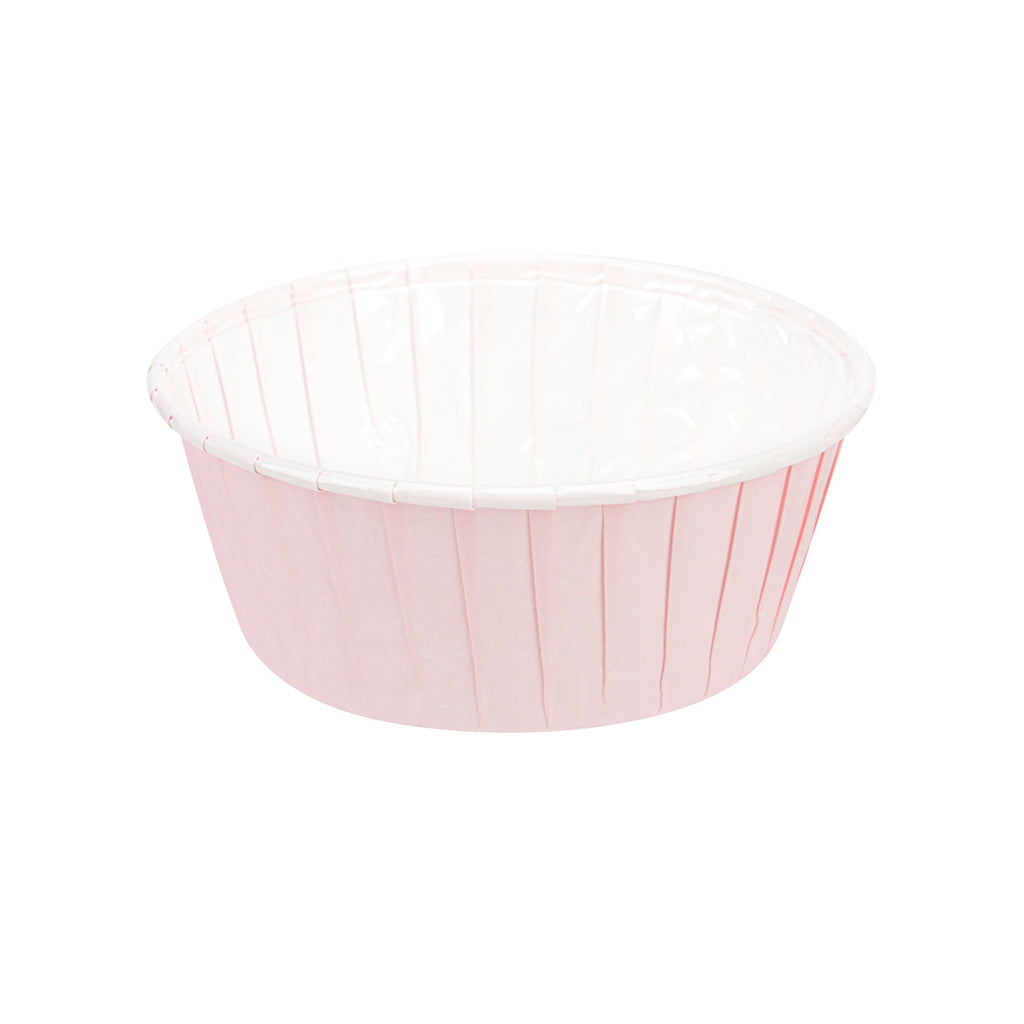 Panificio 5 oz Round Pink Paper Large Baking Cup - Pleated - 3 3/4" x 3 3/4" x 1 1/2" - 200 count box