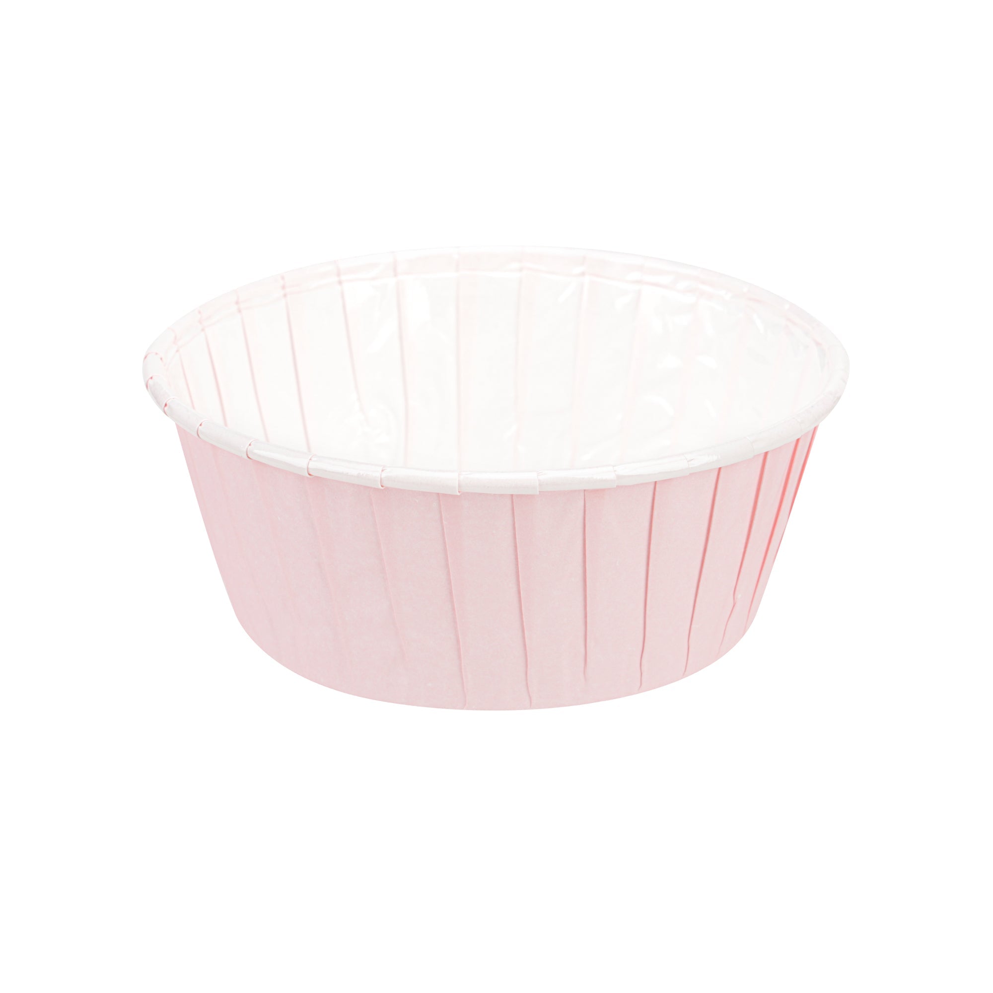 Panificio 5 oz Round Pink Paper Large Baking Cup - Pleated - 3 3/4" x 3 3/4" x 1 1/2" - 200 count box