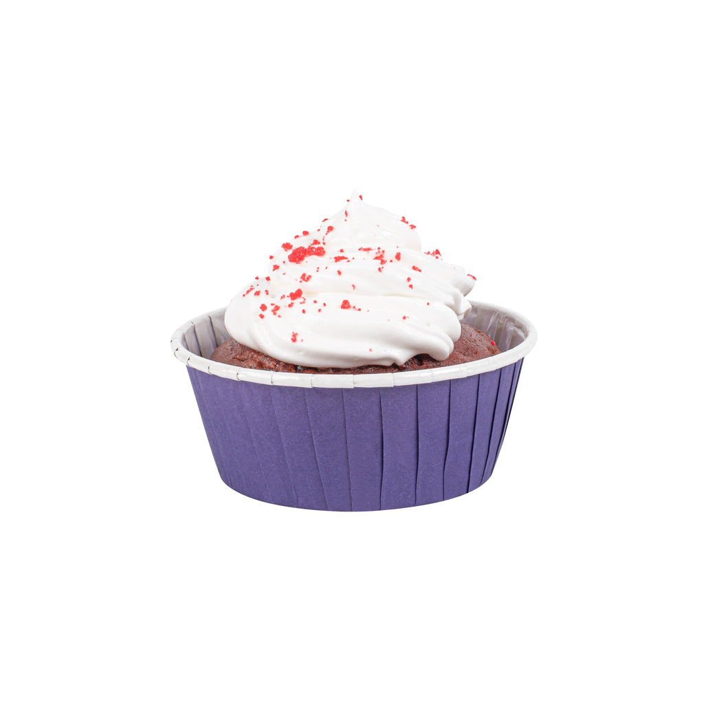 Panificio 5 oz Round Purple Paper Large Baking Cup - Pleated - 3 3/4" x 3 3/4" x 1 1/2" - 200 count box