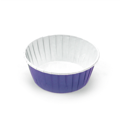 Panificio 5 oz Round Purple Paper Large Baking Cup - Pleated - 3 3/4" x 3 3/4" x 1 1/2" - 200 count box