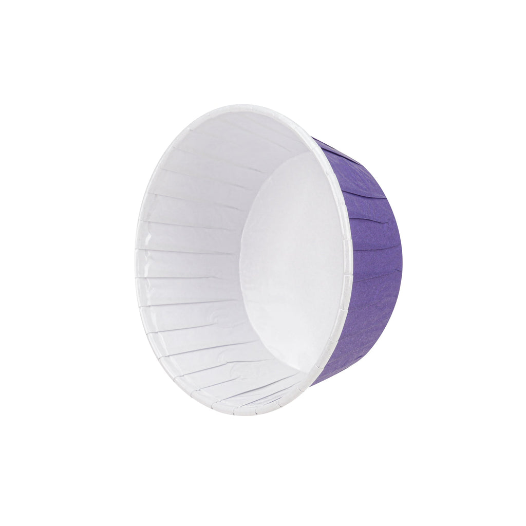 Panificio 5 oz Round Purple Paper Large Baking Cup - Pleated - 3 3/4" x 3 3/4" x 1 1/2" - 200 count box