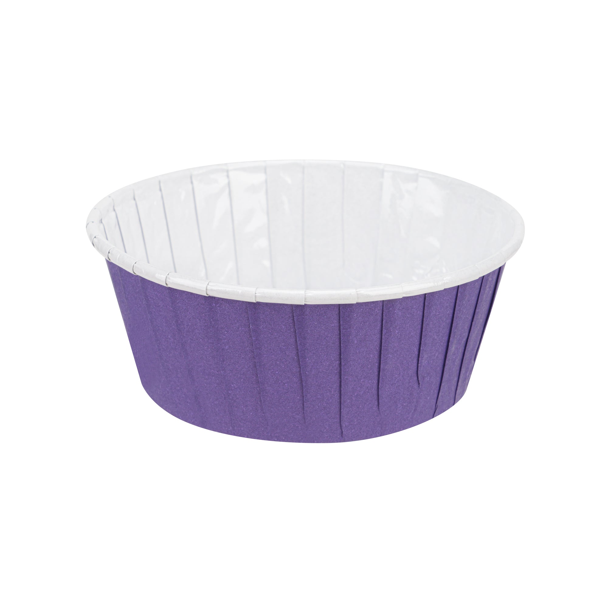 Panificio 5 oz Round Purple Paper Large Baking Cup - Pleated - 3 3/4" x 3 3/4" x 1 1/2" - 200 count box