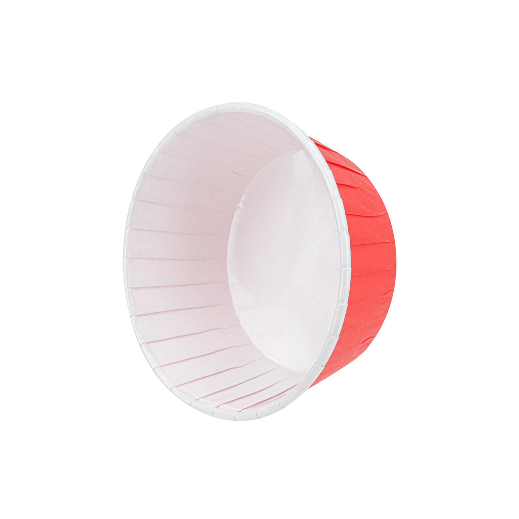 Panificio 5 oz Round Red Paper Large Baking Cup - Pleated - 3 3/4" x 3 3/4" x 1 1/2" - 200 count box
