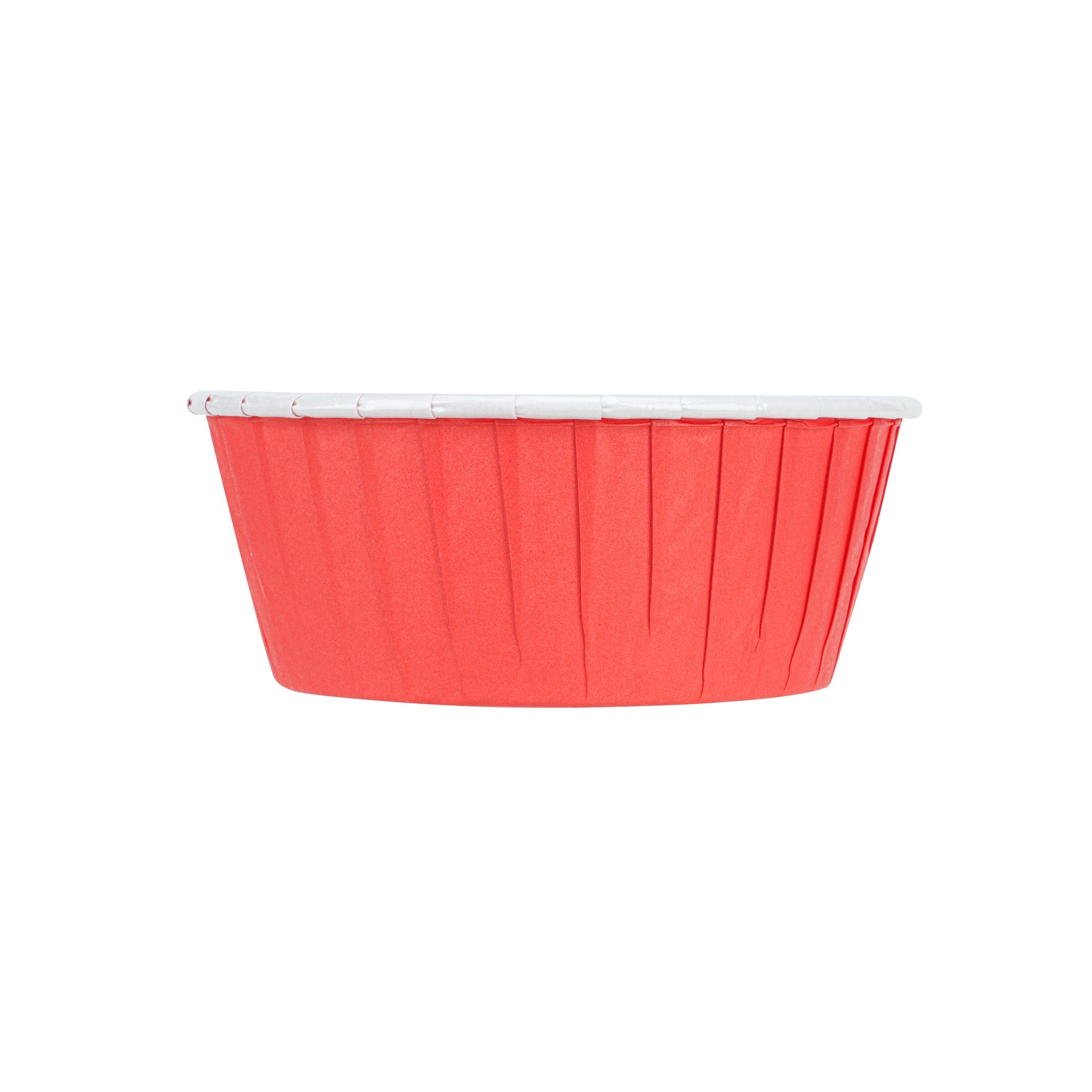 Panificio 5 oz Round Red Paper Large Baking Cup - Pleated - 3 3/4" x 3 3/4" x 1 1/2" - 200 count box