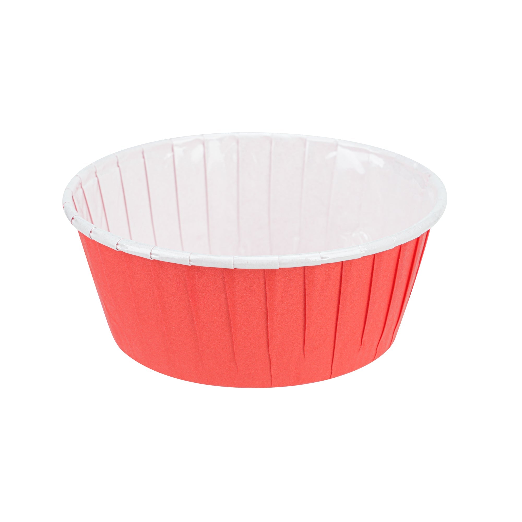 Panificio 5 oz Round Red Paper Large Baking Cup - Pleated - 3 3/4" x 3 3/4" x 1 1/2" - 200 count box