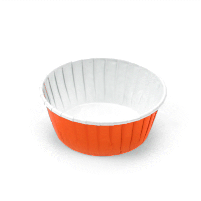 Panificio 5 oz Round Tangerine Orange Paper Large Baking Cup - Pleated - 3 3/4" x 3 3/4" x 1 1/2" - 200 count box