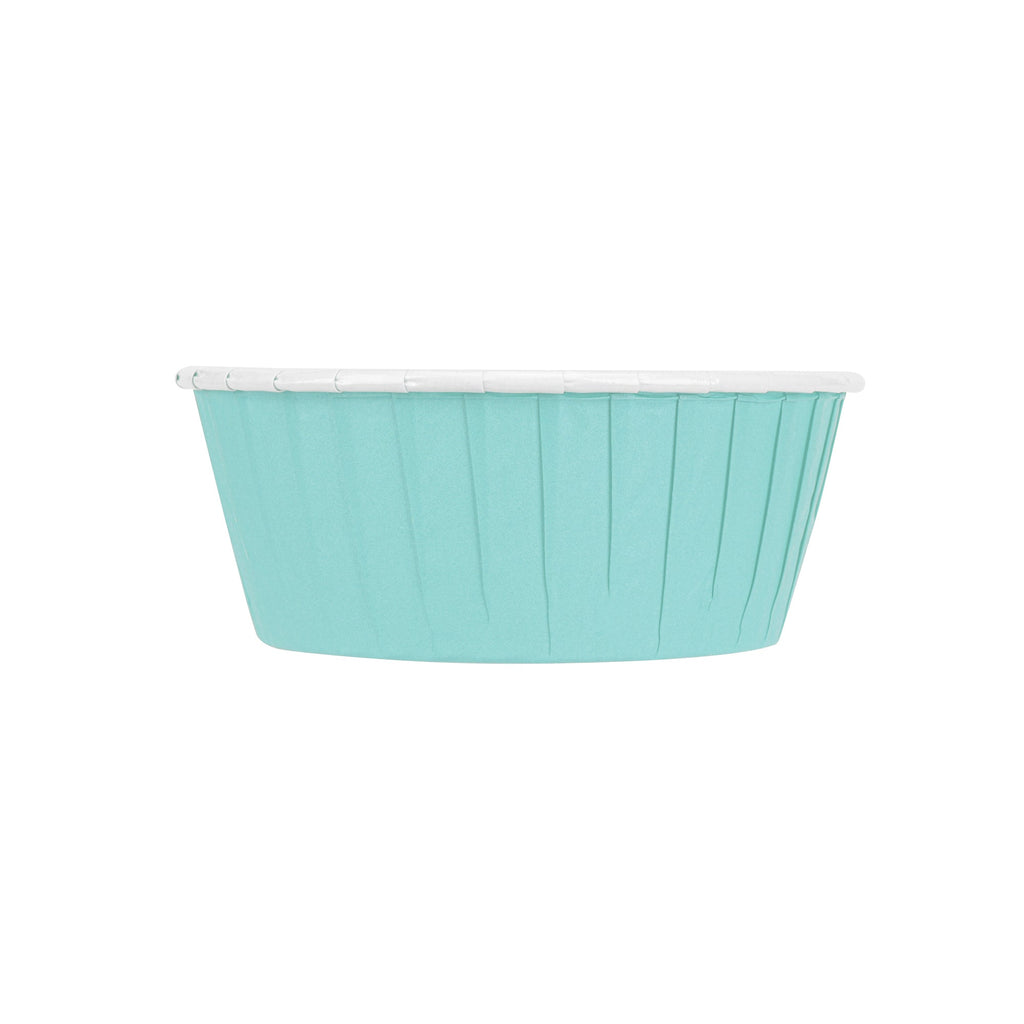Panificio 5 oz Round Turquoise Paper Large Baking Cup - Pleated - 3 3/4" x 3 3/4" x 1 1/2" - 200 count box