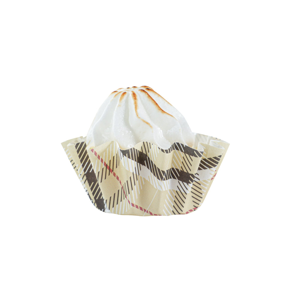 Panificio 0.4 oz Plaid Floral Paper Mini Baking Cup - Flared - 2" x 2" x 1/2" - 200 count box