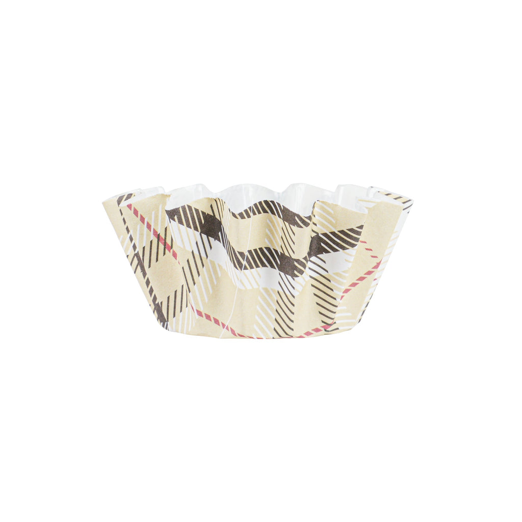Panificio 0.4 oz Plaid Floral Paper Mini Baking Cup - Flared - 2" x 2" x 1/2" - 200 count box