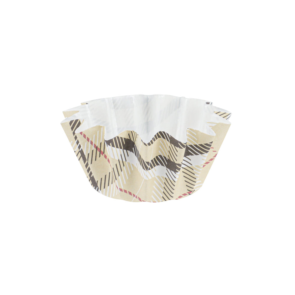 Panificio 0.4 oz Plaid Floral Paper Mini Baking Cup - Flared - 2" x 2" x 1/2" - 200 count box