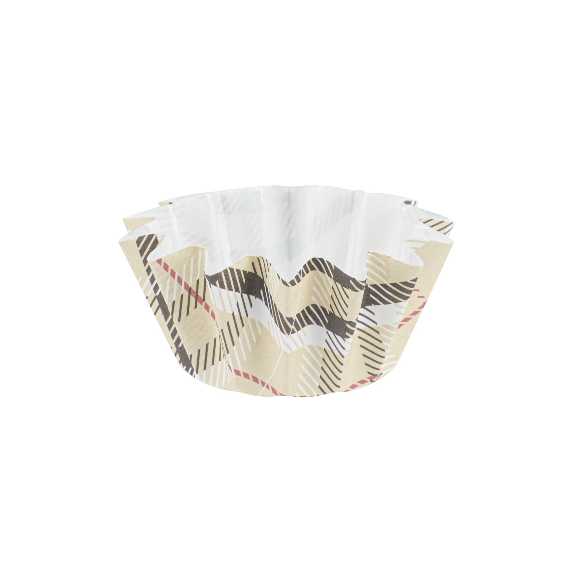 Panificio 0.4 oz Plaid Floral Paper Mini Baking Cup - Flared - 2" x 2" x 1/2" - 200 count box