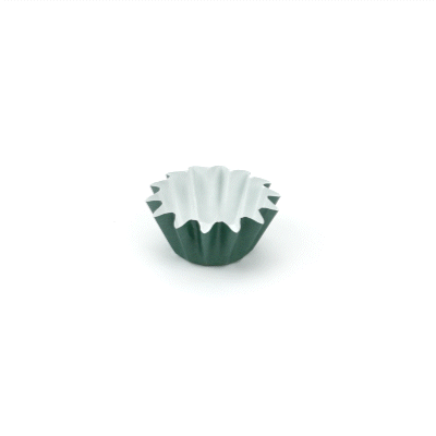 Panificio 0.4 oz Forest Green Floral Paper Mini Baking Cup - Flared - 2" x 2" x 1/2" - 200 count box