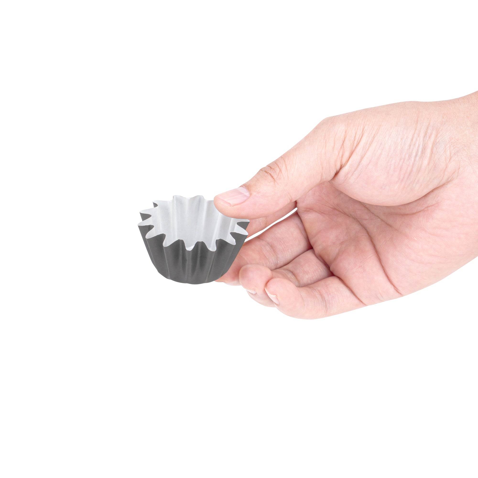 Panificio 0.4 oz Round Gray Paper Mini Baking Cup - Flared - 2" x 2" x 1/2" - 200 count box