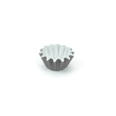 Panificio 0.4 oz Round Gray Paper Mini Baking Cup - Flared - 2" x 2" x 1/2" - 200 count box