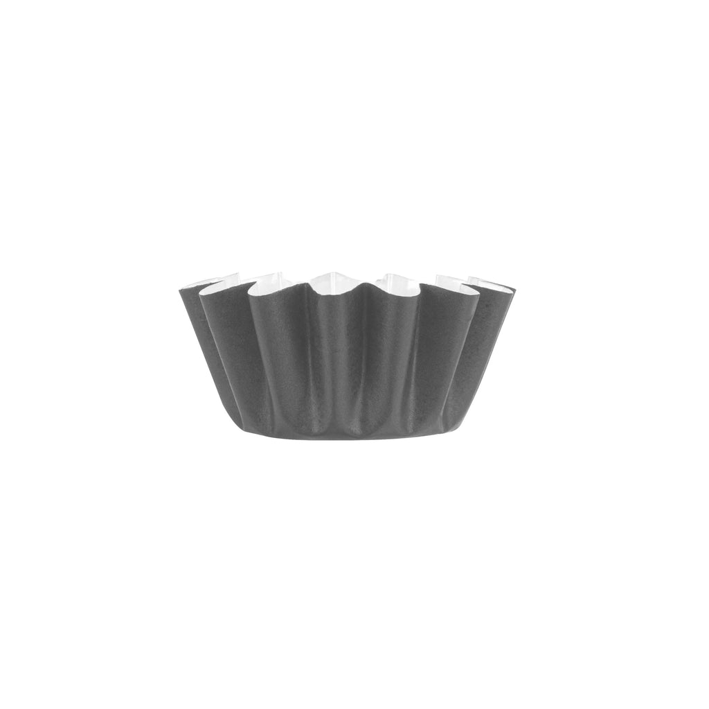 Panificio 0.4 oz Round Gray Paper Mini Baking Cup - Flared - 2" x 2" x 1/2" - 200 count box