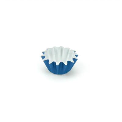 Panificio 0.4 oz Midnight Blue Floral Paper Mini Baking Cup - Flared - 2" x 2" x 1/2" - 200 count box