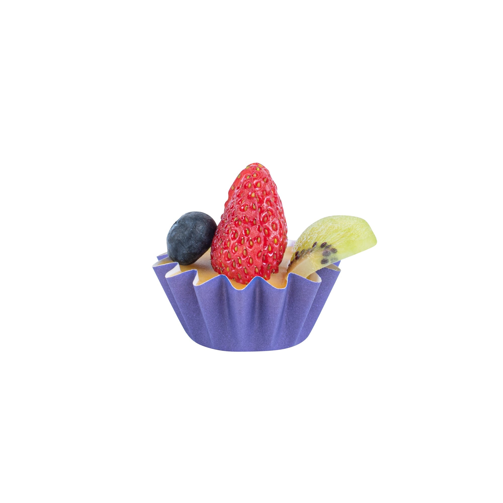 Panificio 0.4 oz Purple Floral Paper Mini Baking Cup - Flared - 2" x 2" x 1/2" - 200 count box
