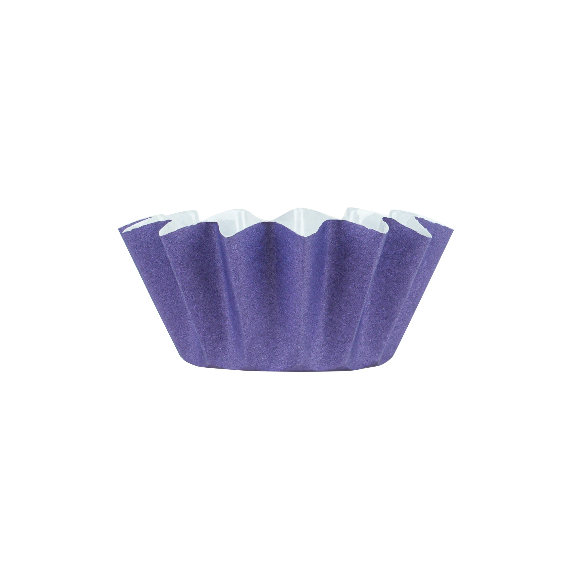 Panificio 0.4 oz Purple Floral Paper Mini Baking Cup - Flared - 2" x 2" x 1/2" - 200 count box