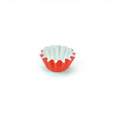 Panificio 0.4 oz Red Floral Paper Mini Baking Cup - Flared - 2" x 2" x 1/2" - 200 count box