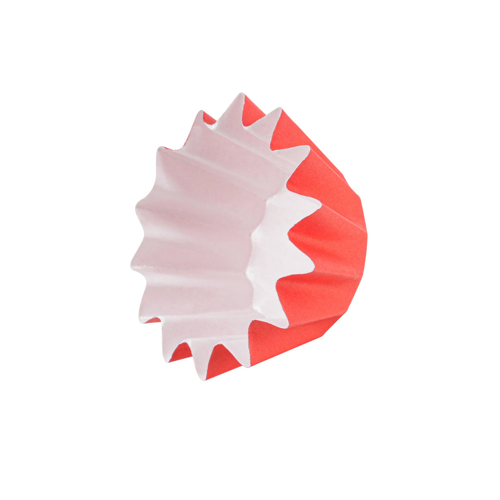 Panificio 0.4 oz Red Floral Paper Mini Baking Cup - Flared - 2" x 2" x 1/2" - 200 count box