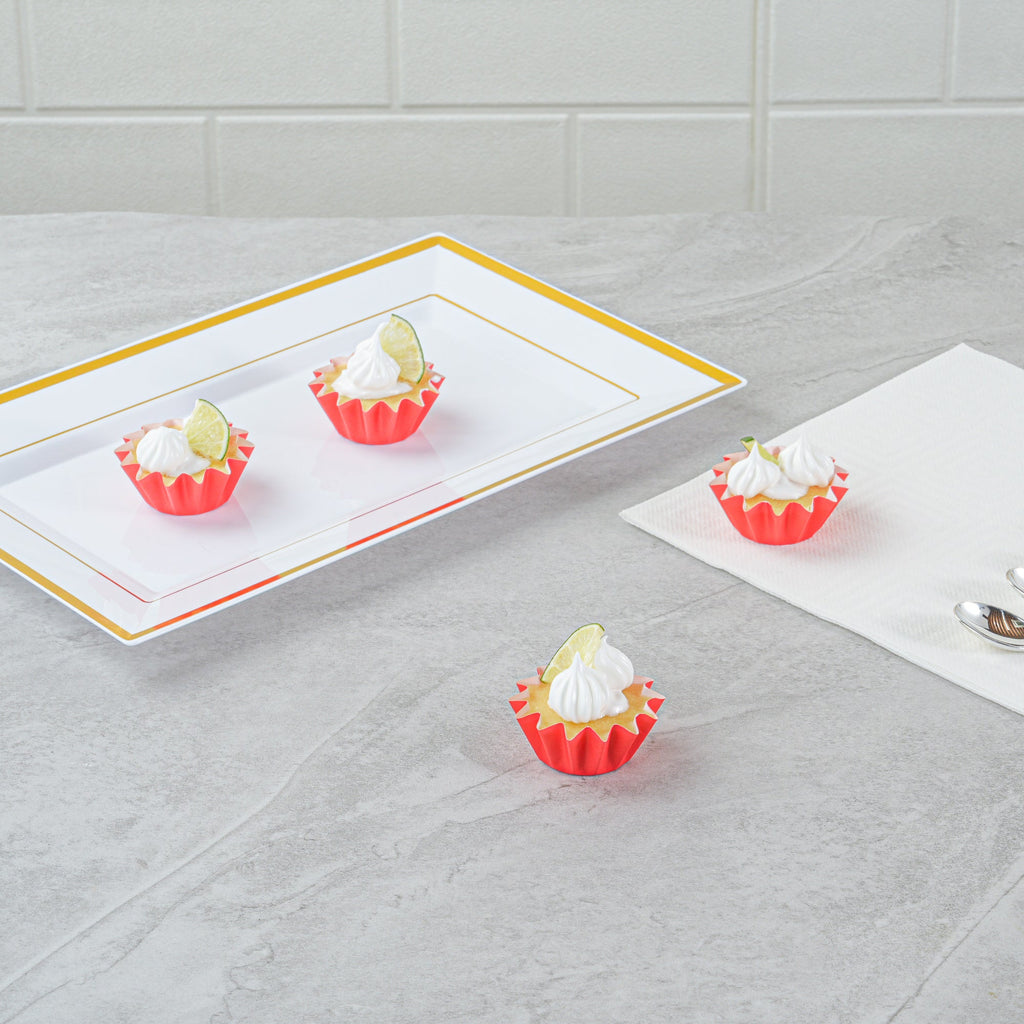Panificio 0.4 oz Red Floral Paper Mini Baking Cup - Flared - 2" x 2" x 1/2" - 200 count box