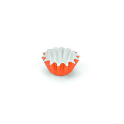Panificio 0.4 oz Tangerine Orange Floral Paper Mini Baking Cup - Flared - 2" x 2" x 1/2" - 200 count box