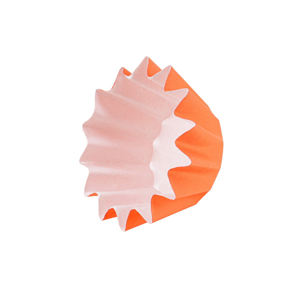 Panificio 0.4 oz Tangerine Orange Floral Paper Mini Baking Cup - Flared - 2" x 2" x 1/2" - 200 count box
