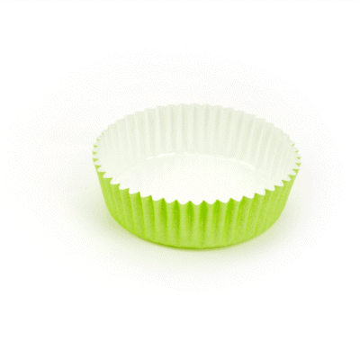 Panificio 4 oz Round Eco Green Paper Baking Cup - Ridged - 3 1/2" x 3 1/2" x 1" - 200 count box