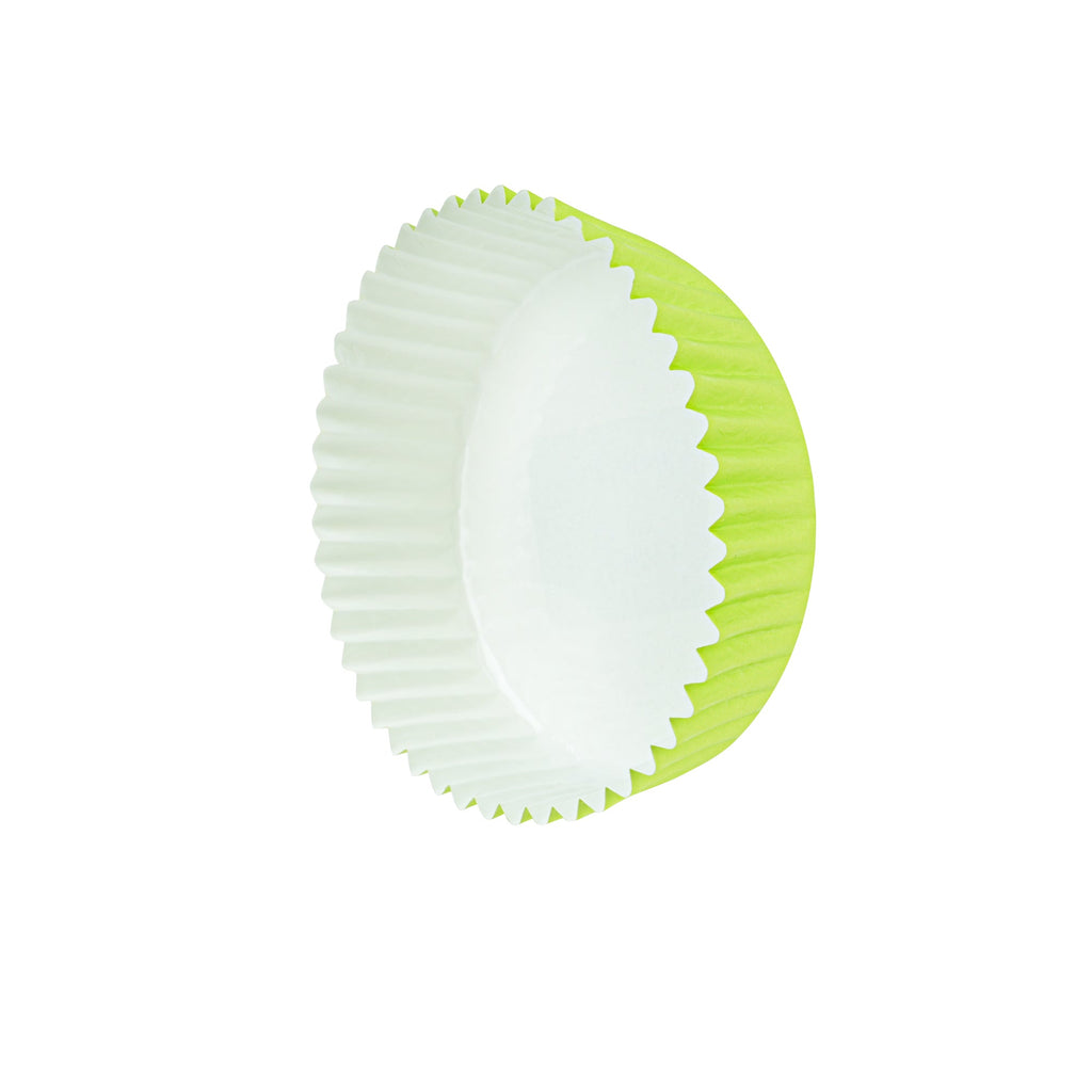 Panificio 4 oz Round Eco Green Paper Baking Cup - Ridged - 3 1/2" x 3 1/2" x 1" - 200 count box