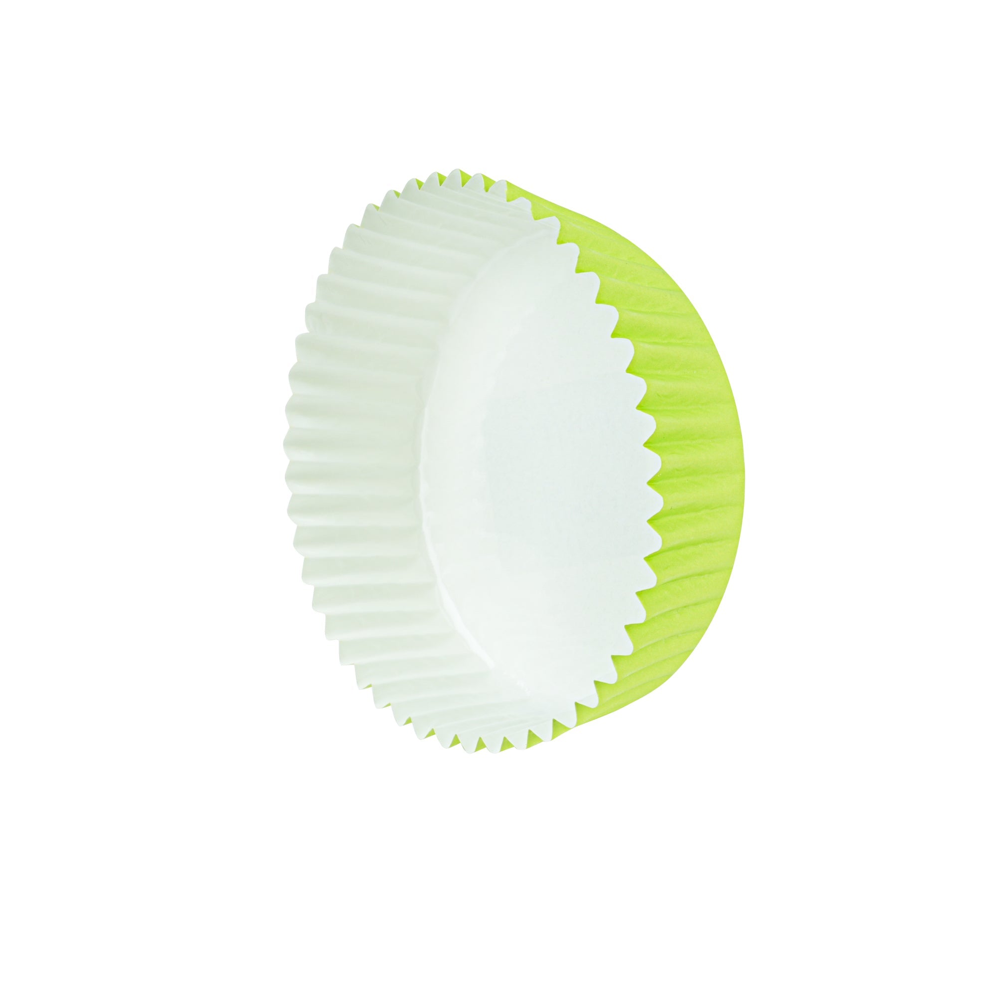 Panificio 4 oz Round Eco Green Paper Baking Cup - Ridged - 3 1/2" x 3 1/2" x 1" - 200 count box
