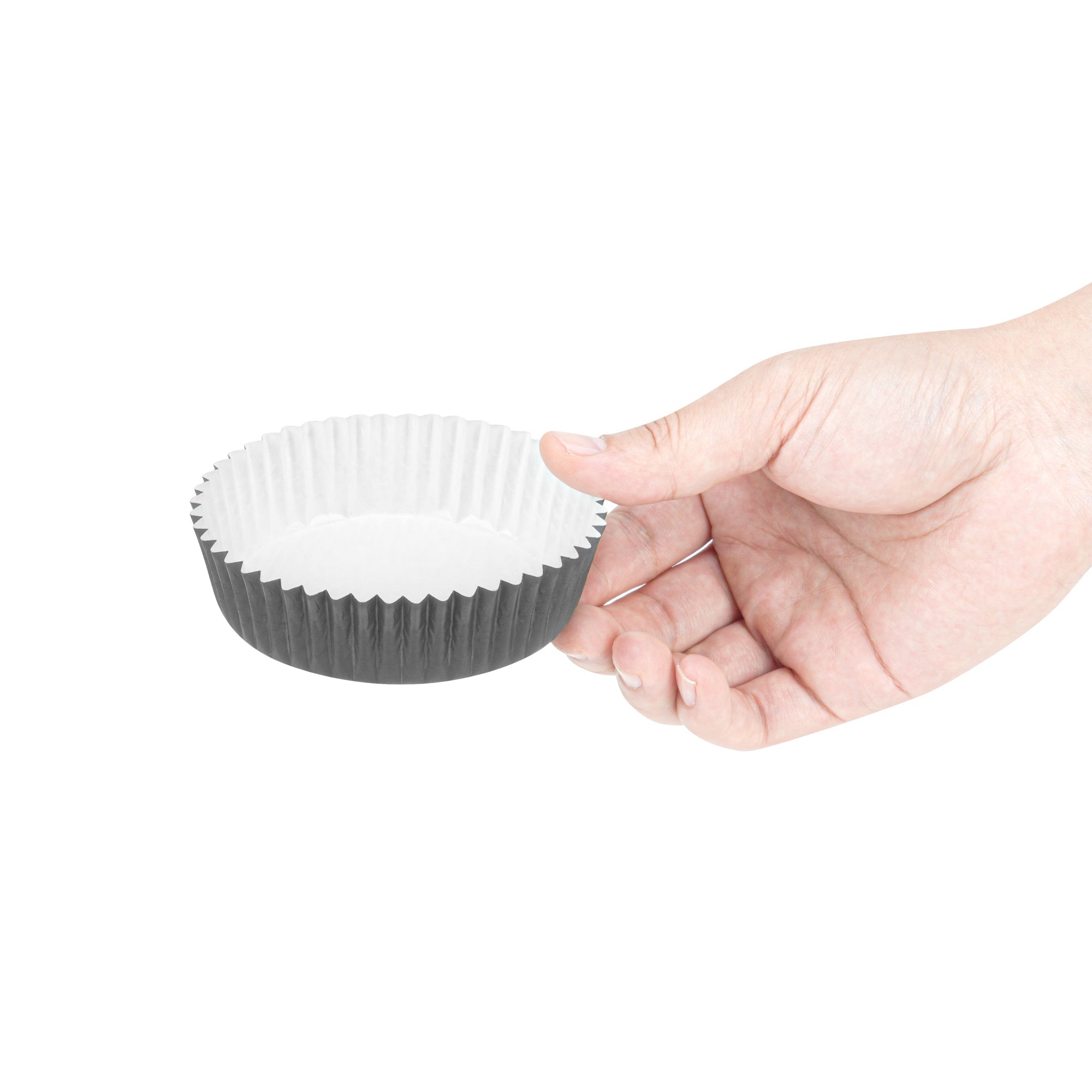 Panificio 4 oz Round Gray Paper Baking Cup - Ridged - 3 1/2" x 3 1/2" x 1" - 200 count box