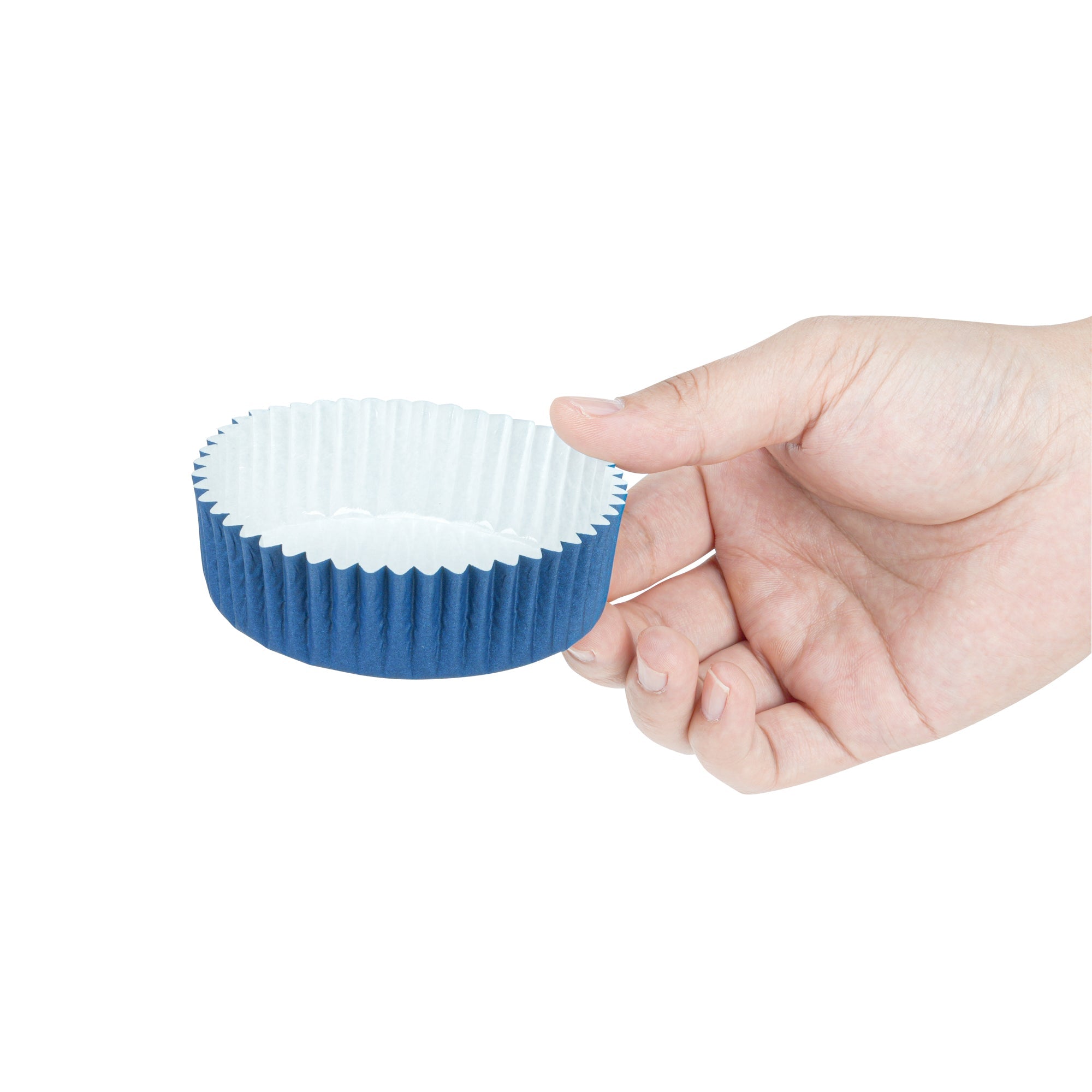 Panificio 4 oz Round Midnight Blue Paper Baking Cup - Ridged - 3 1/2" x 3 1/2" x 1" - 200 count box