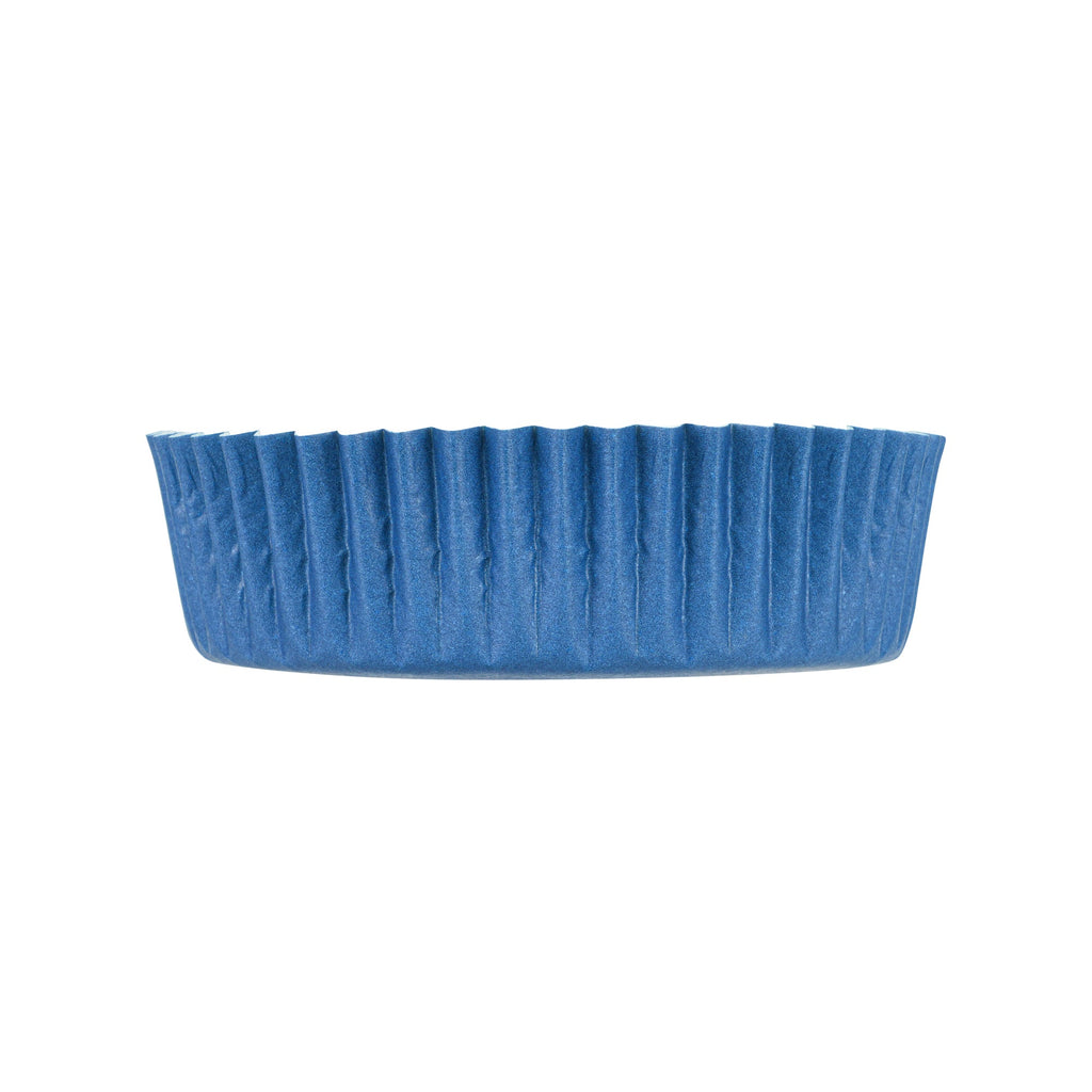 Panificio 4 oz Round Midnight Blue Paper Baking Cup - Ridged - 3 1/2" x 3 1/2" x 1" - 200 count box