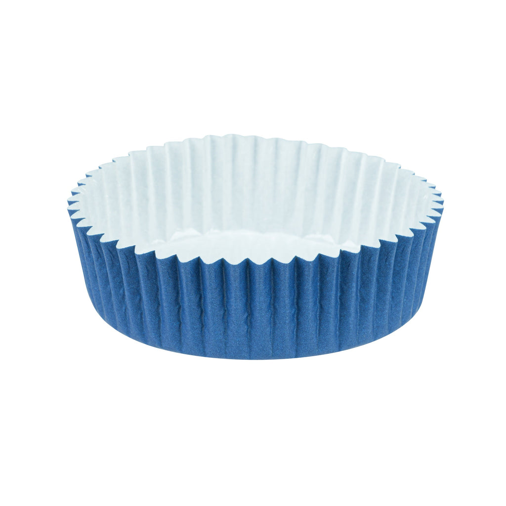 Panificio 4 oz Round Midnight Blue Paper Baking Cup - Ridged - 3 1/2" x 3 1/2" x 1" - 200 count box