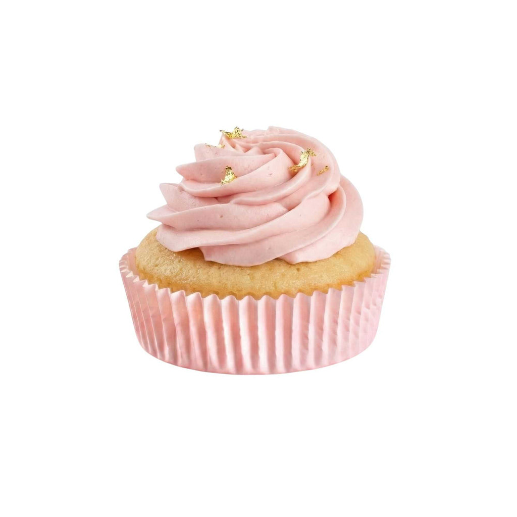 Panificio 4 oz Round Pink Paper Baking Cup - Ridged - 3 1/2" x 3 1/2" x 1" - 200 count box
