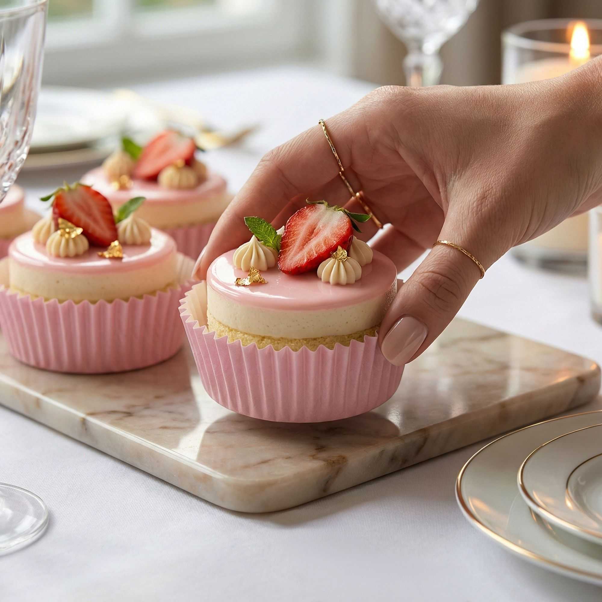 Panificio 4 oz Round Pink Paper Baking Cup - Ridged - 3 1/2" x 3 1/2" x 1" - 200 count box