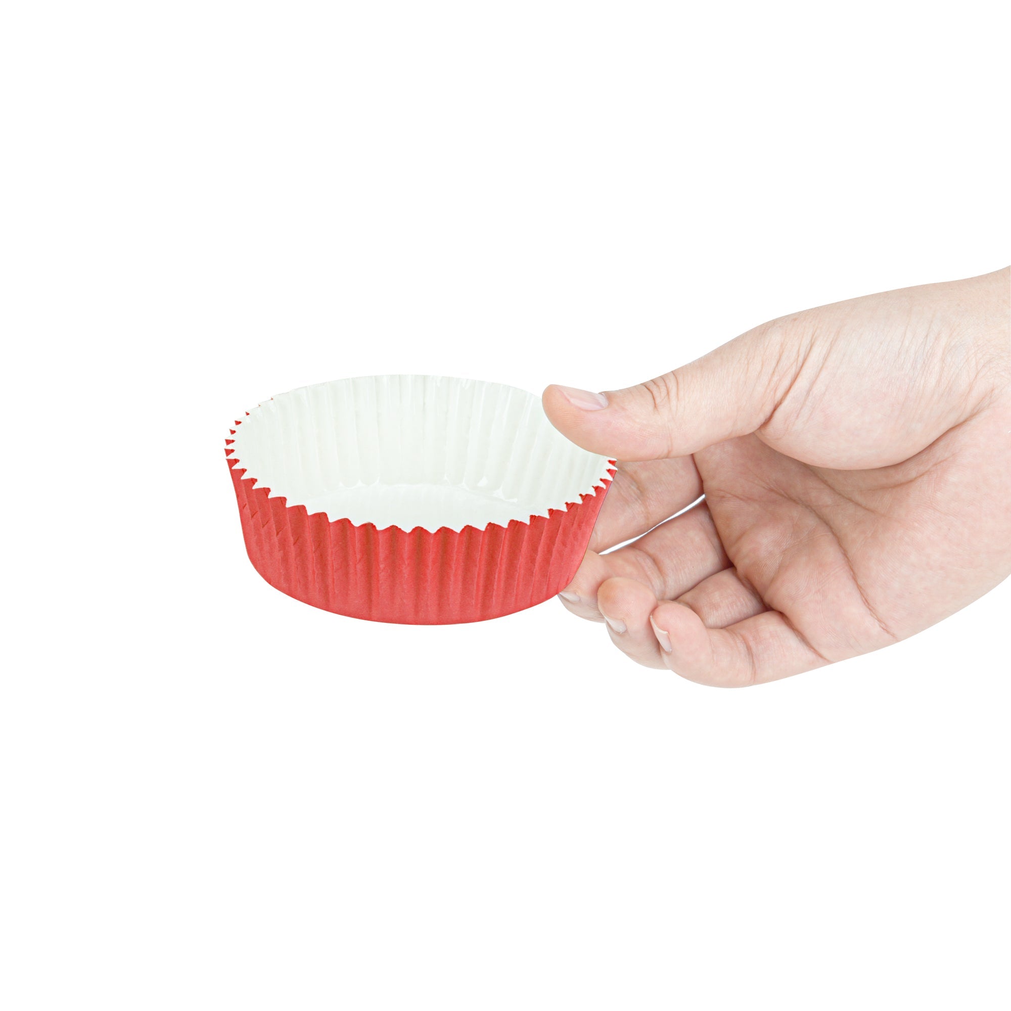 Panificio 4 oz Round Red Paper Baking Cup - Ridged - 3 1/2" x 3 1/2" x 1" - 200 count box