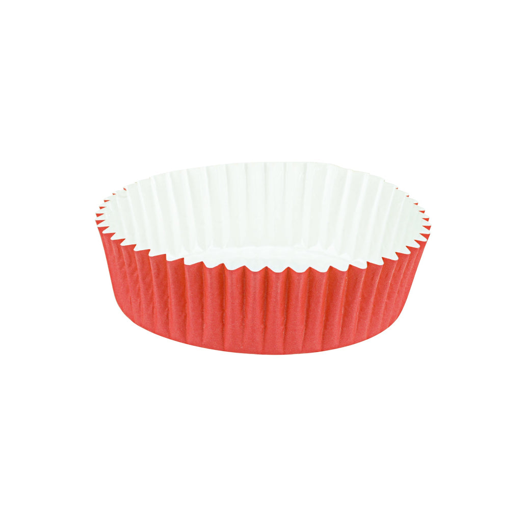 Panificio 4 oz Round Red Paper Baking Cup - Ridged - 3 1/2" x 3 1/2" x 1" - 200 count box