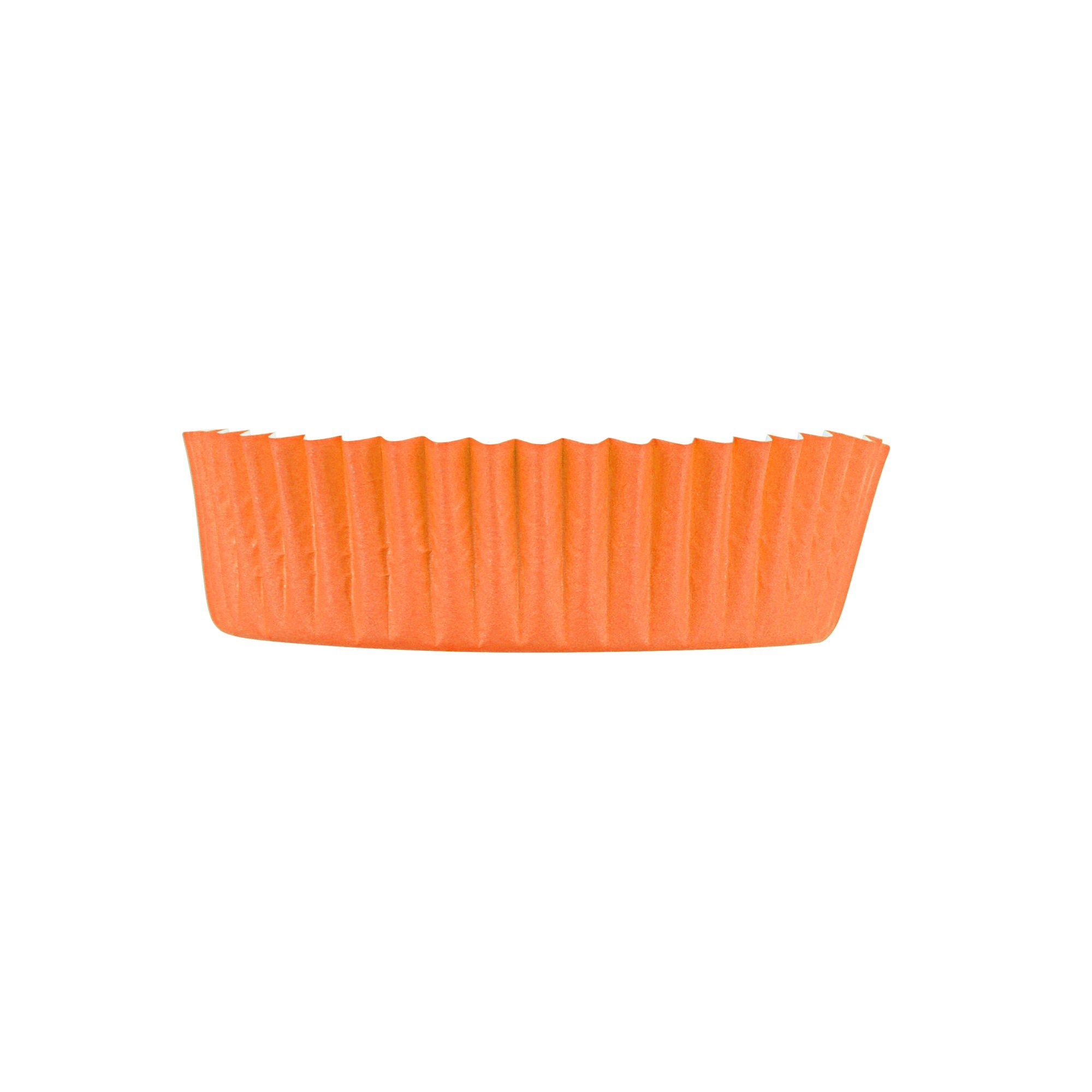 Panificio 4 oz Round Tangerine Orange Paper Baking Cup - Ridged - 3 1/2" x 3 1/2" x 1" - 200 count box