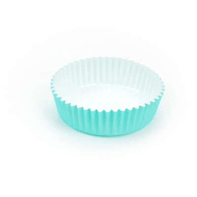 Panificio 4 oz Round Turquoise Paper Baking Cup - Ridged - 3 1/2" x 3 1/2" x 1" - 200 count box