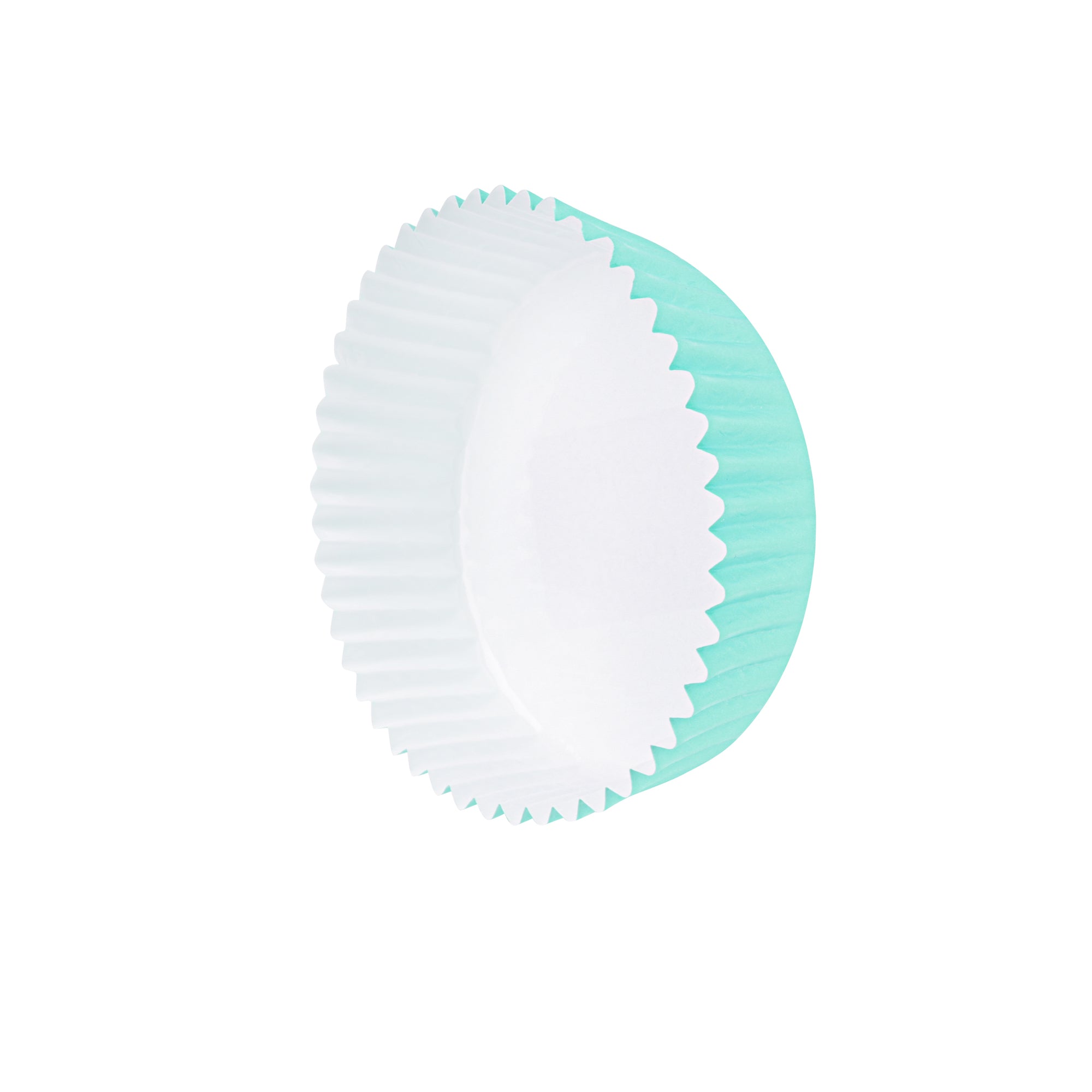 Panificio 4 oz Round Turquoise Paper Baking Cup - Ridged - 3 1/2" x 3 1/2" x 1" - 200 count box