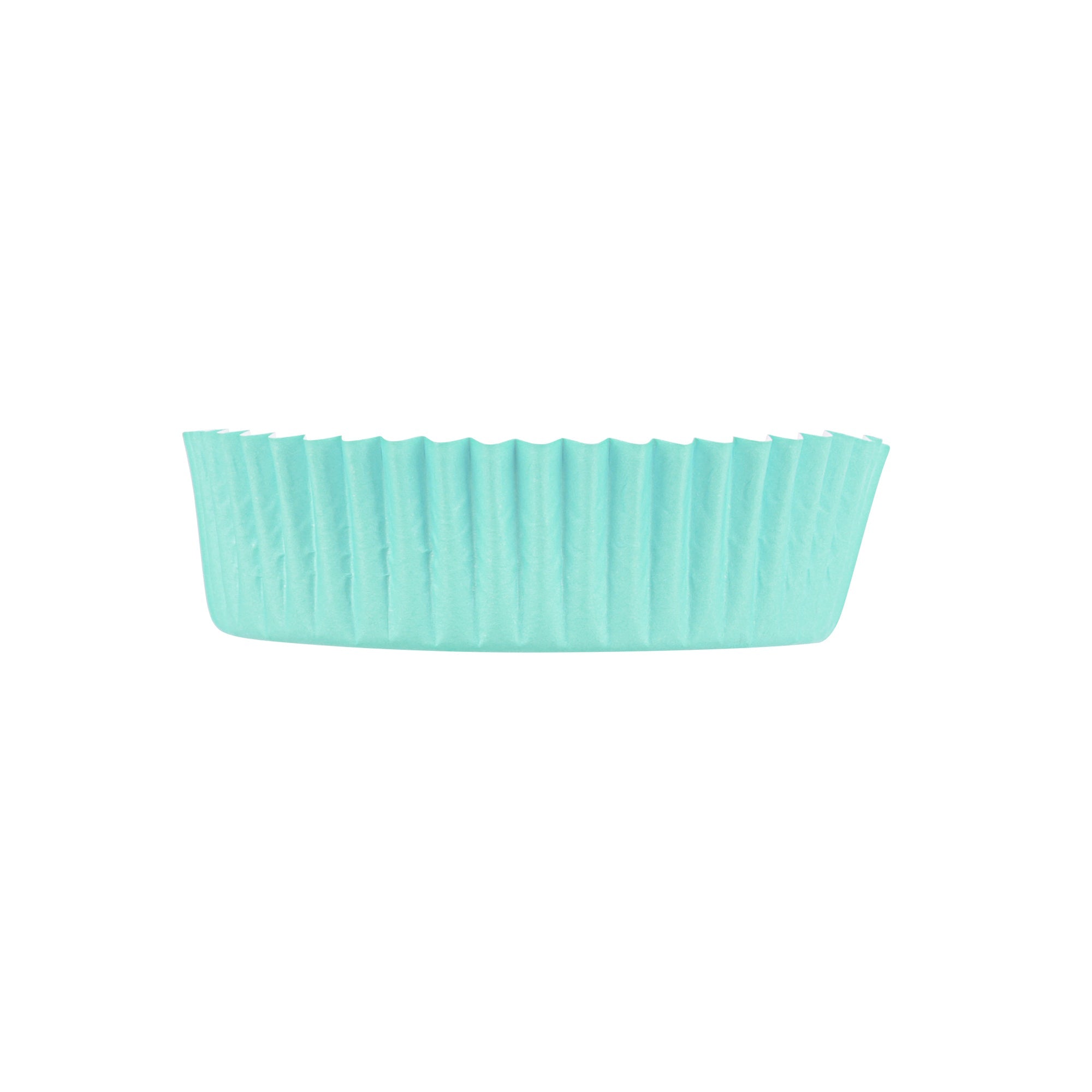 Panificio 4 oz Round Turquoise Paper Baking Cup - Ridged - 3 1/2" x 3 1/2" x 1" - 200 count box