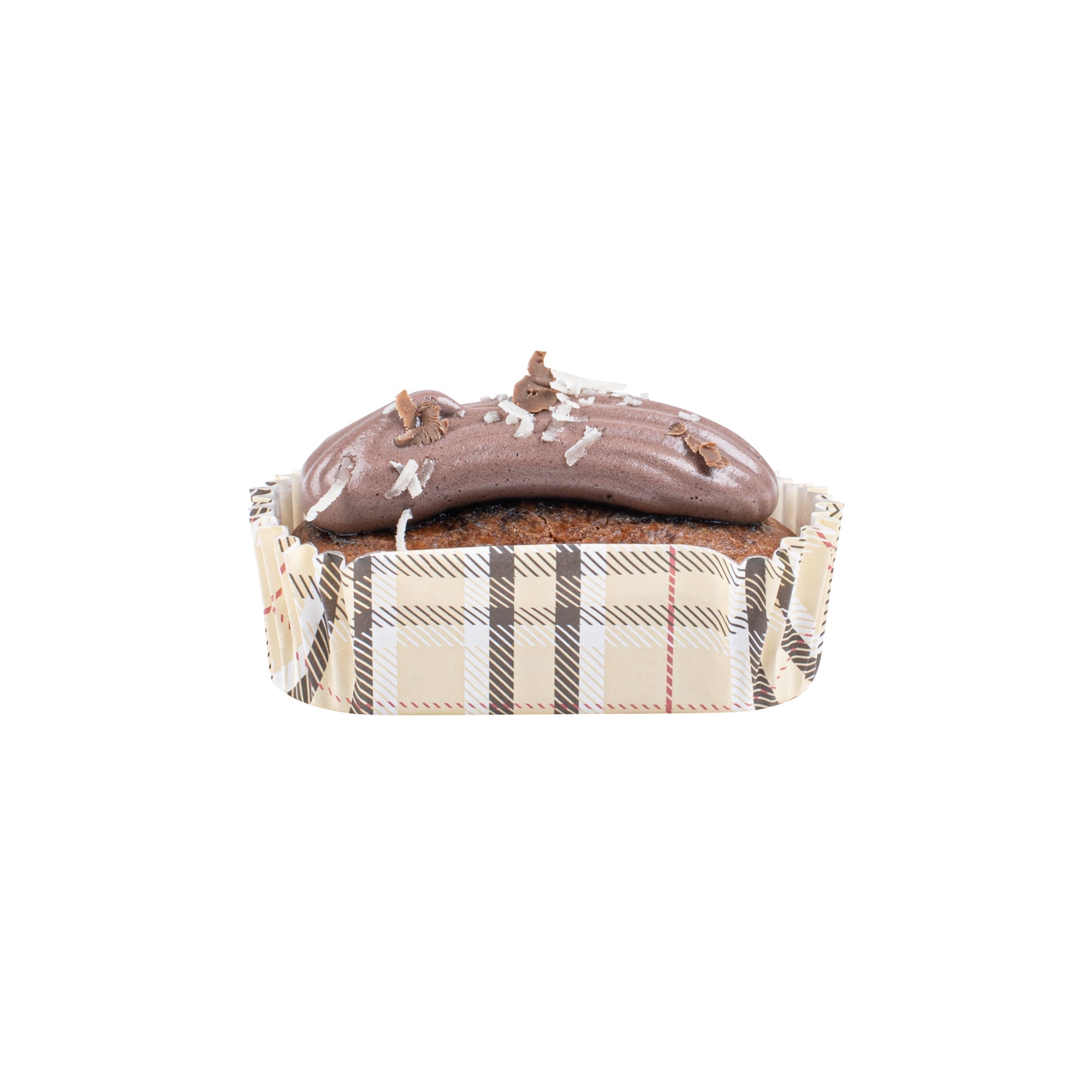 Panificio 1 oz Elliptical Plaid Paper Regular Baking Cup - Ridged - 3 1/2" x 1 1/2" x 3/4" - 200 count box