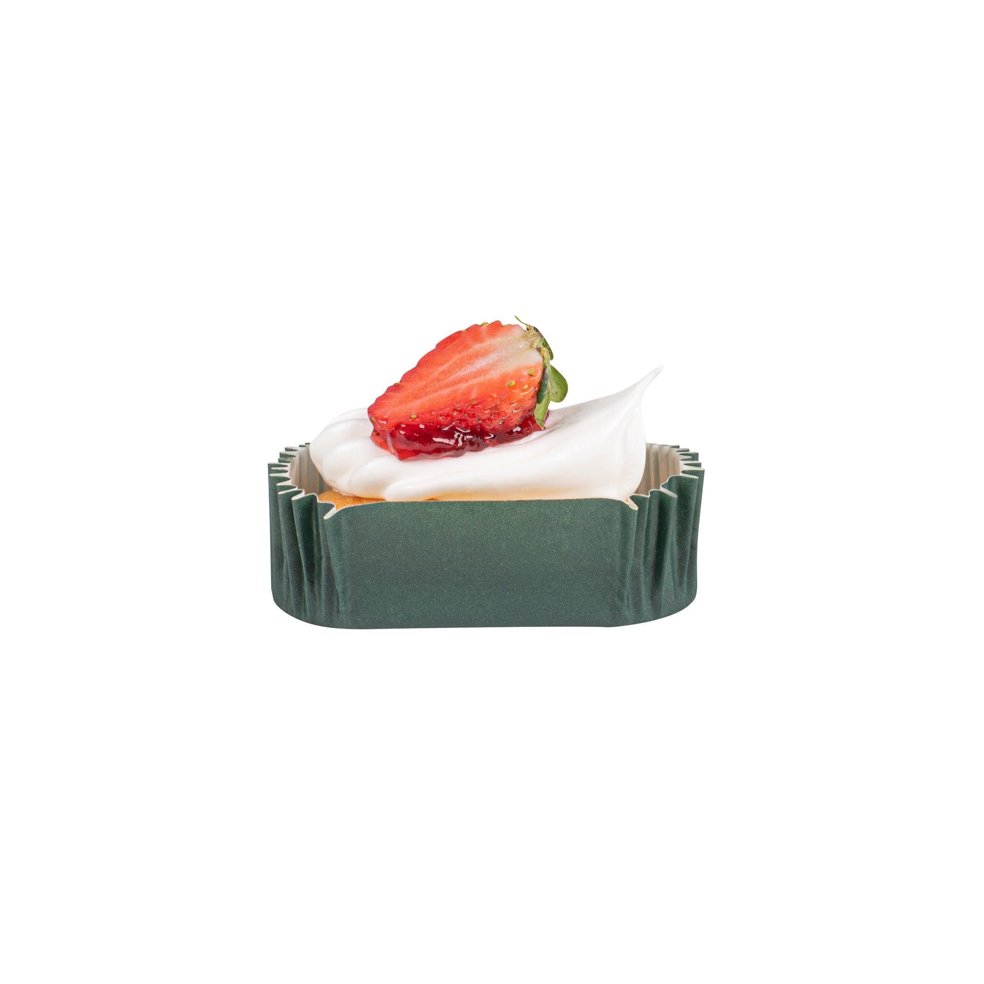 Panificio 1 oz Elliptical Forest Green Paper Regular Baking Cup - Ridged - 3 1/2" x 1 1/2" x 3/4" - 200 count box